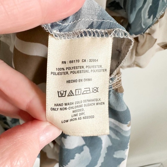 Anthropologie E by Eloise Blue Cream Floral Ruffle Trim Sheer Kimono Robe XS S - Picture 10 of 13